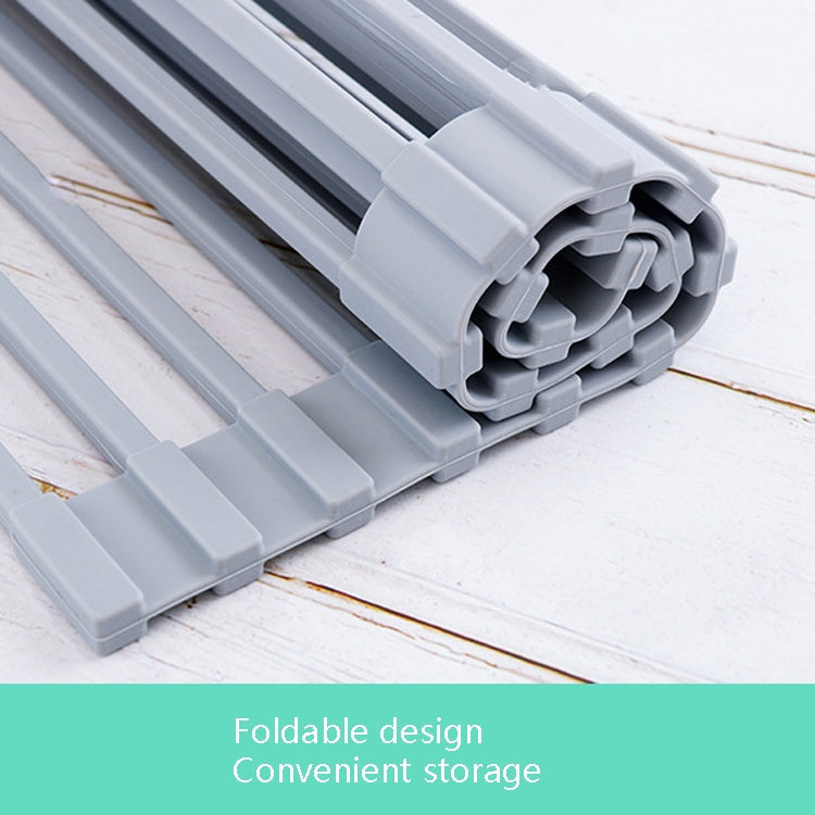 Folding Water Filters Kitchen Rack Sink Bowl Chopsticks Filters, Style: Stainless Steel 46x22cm