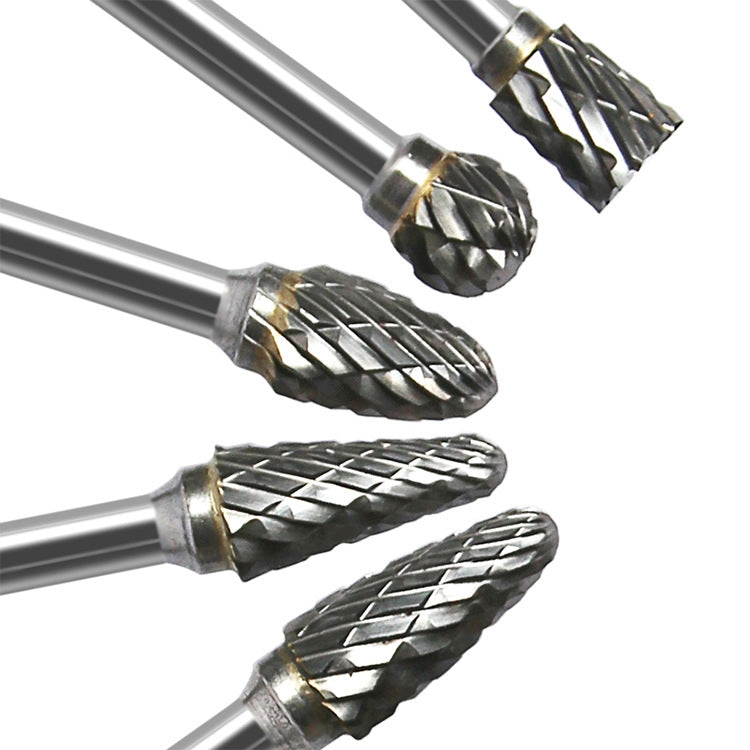 10 PCS / Set Hard Alloy Tungsten Steel Grinding Head Double Pattern Rotating Milling Cutter Head Root Carving Knife, Style: Blue Box