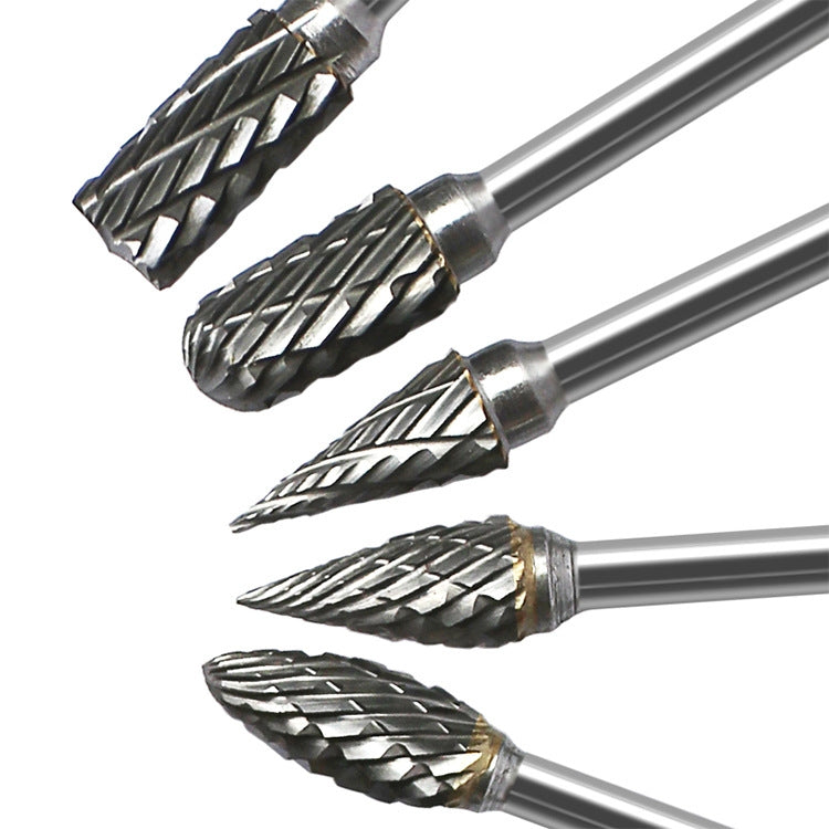10 PCS / Set Hard Alloy Tungsten Steel Grinding Head Double Pattern Rotating Milling Cutter Head Root Carving Knife, Style: Blue Box