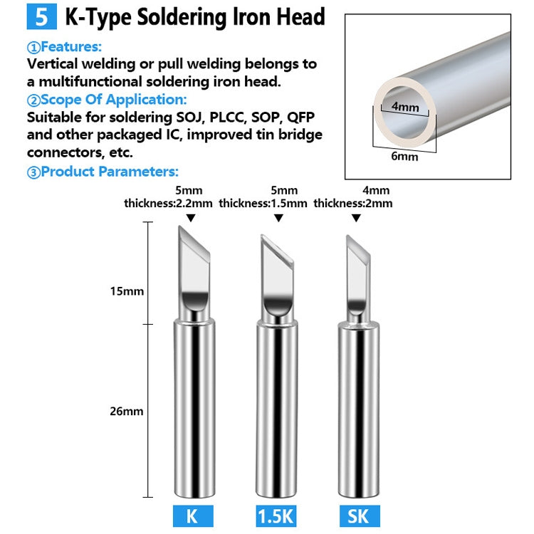 17 PCS / Set Soldering Tips 936 Soldering Station Pure Copper Soldering Iron Tips Lead-Free Soldering Iron Tips