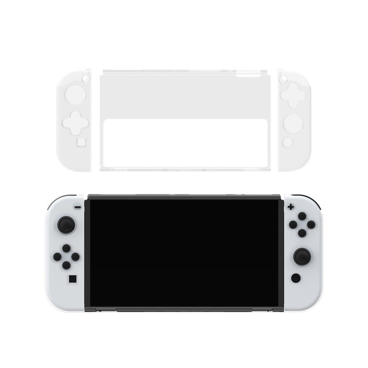 DOBE Game Handle Transparent Crystal Case TPU Protective Cover For Switch OLED Console(Transparent Color)