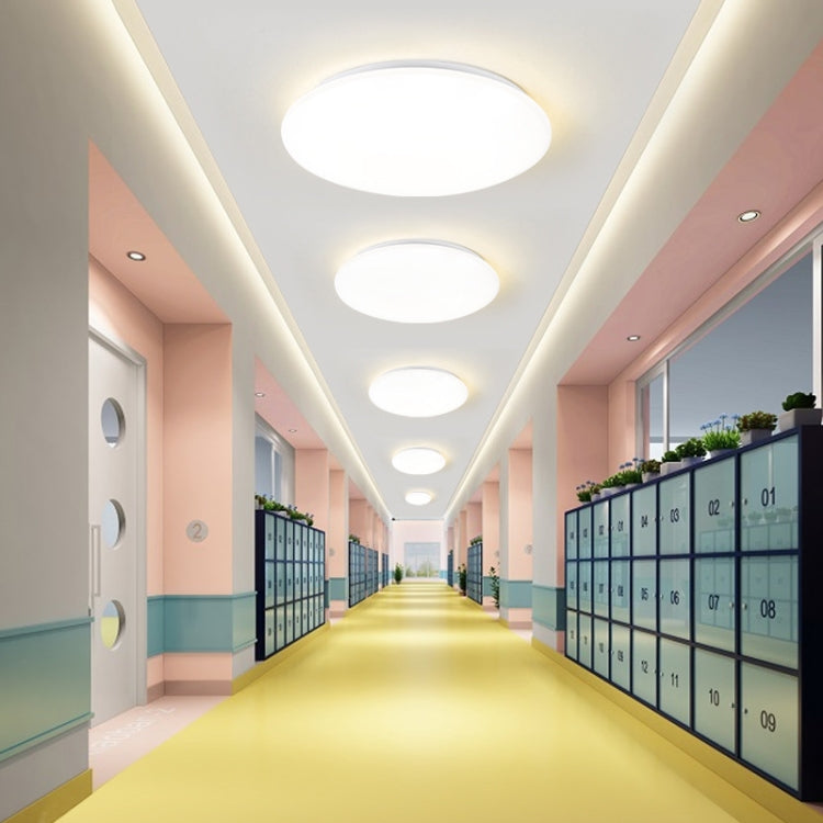 LED Sound Light Control Ceiling Lamp Round Corridor Intelligent Sensor Lamp, Power source: 18W 350mm(White)