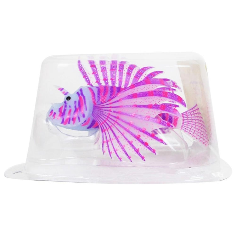 Fish Tank Landscaping Ornament Silicone Nightlight Simulation Colorful Lion Fish(Blue)