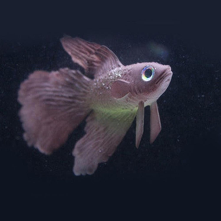 Night Light Simulation Fish Tank Decorations Environmentally Friendly Silicone Colorful Fish(2 Brown Betta)
