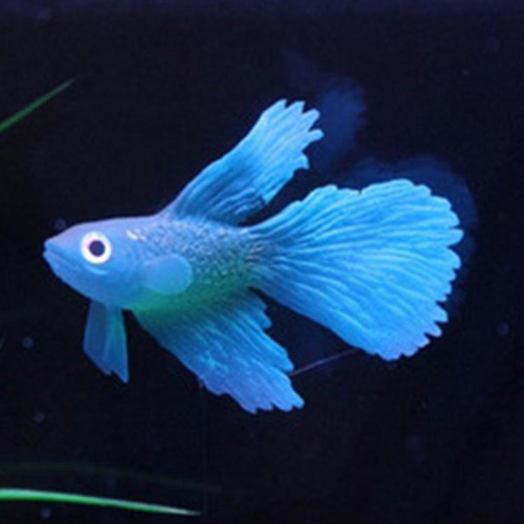Night Light Simulation Fish Tank Decorations Environmentally Friendly Silicone Colorful Fish(3 Blue Betta)