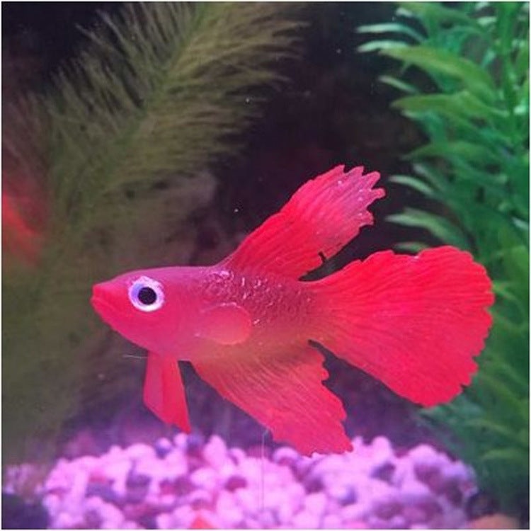 Night Light Simulation Fish Tank Decorations Environmentally Friendly Silicone Colorful Fish(3 Blue Betta)