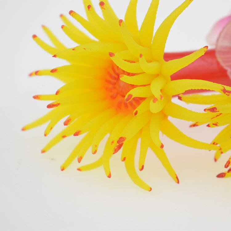 Fish Tank Aquarium Simulation Landscaping Seabed Mollusk Coral Simulation Sea Tree Silicone Ornaments(Yellow)