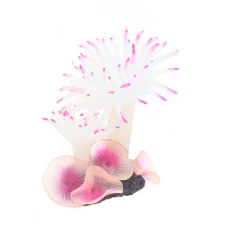 Fish Tank Aquarium Simulation Landscaping Seabed Mollusk Coral Simulation Sea Tree Silicone Ornaments(White)