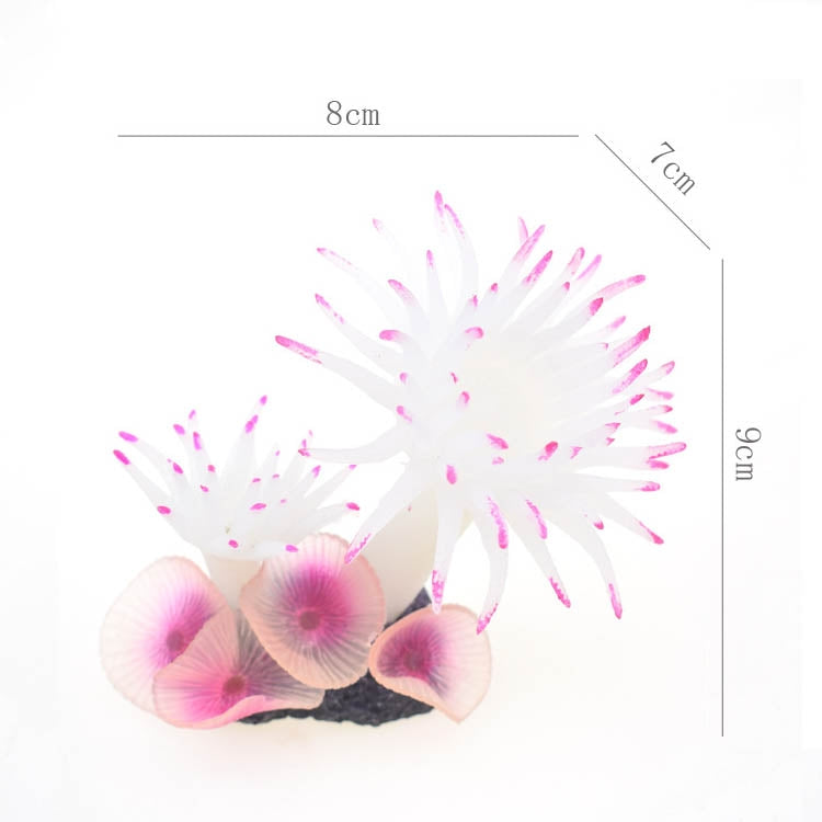 Fish Tank Aquarium Simulation Landscaping Seabed Mollusk Coral Simulation Sea Tree Silicone Ornaments(White)