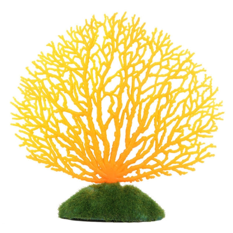 Aquarium Decorative Silicone Fake Coral Fish Tank Artificial Plant Decorative(Orange)