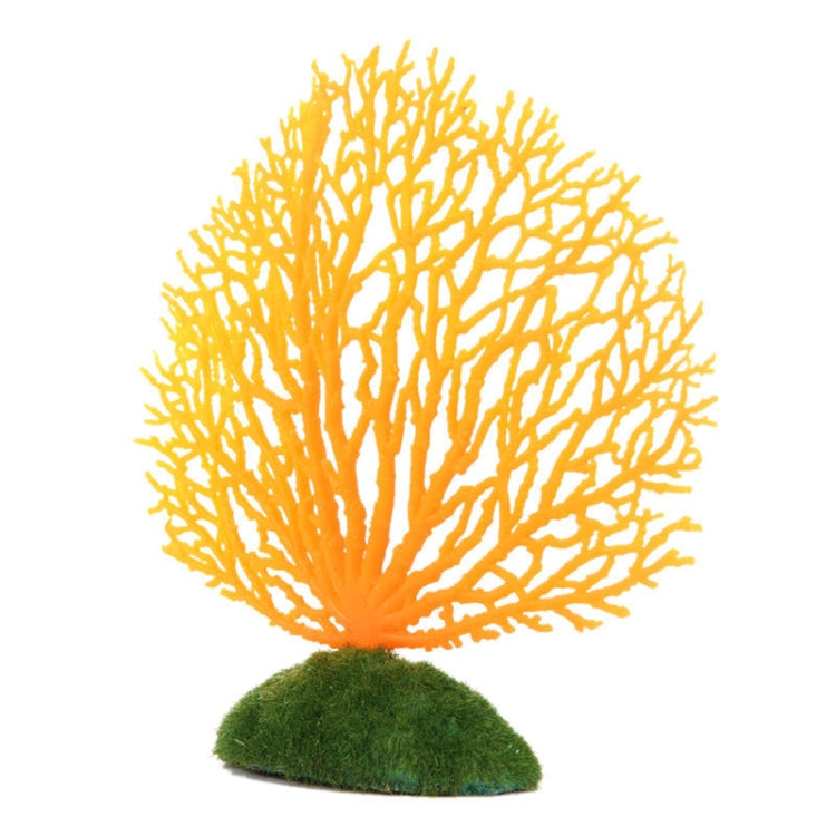 Aquarium Decorative Silicone Fake Coral Fish Tank Artificial Plant Decorative(Orange)