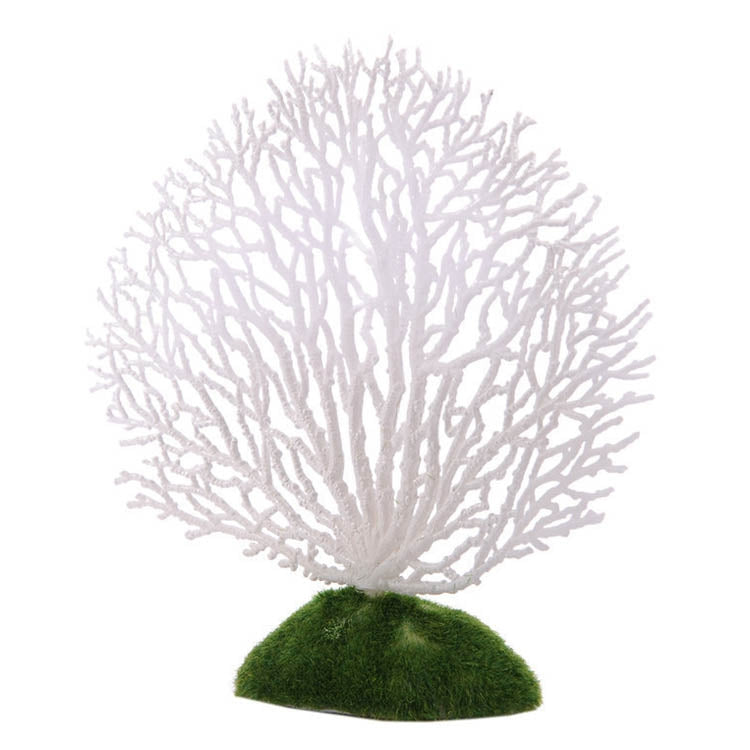 Aquarium Decorative Silicone Fake Coral Fish Tank Artificial Plant Decorative(White)