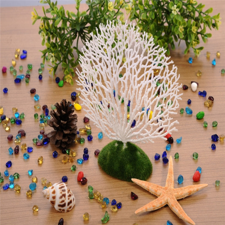 Aquarium Decorative Silicone Fake Coral Fish Tank Artificial Plant Decorative(White)
