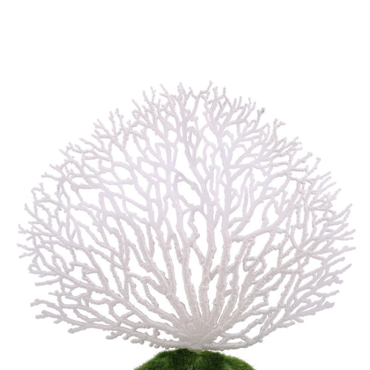 Aquarium Decorative Silicone Fake Coral Fish Tank Artificial Plant Decorative(White)