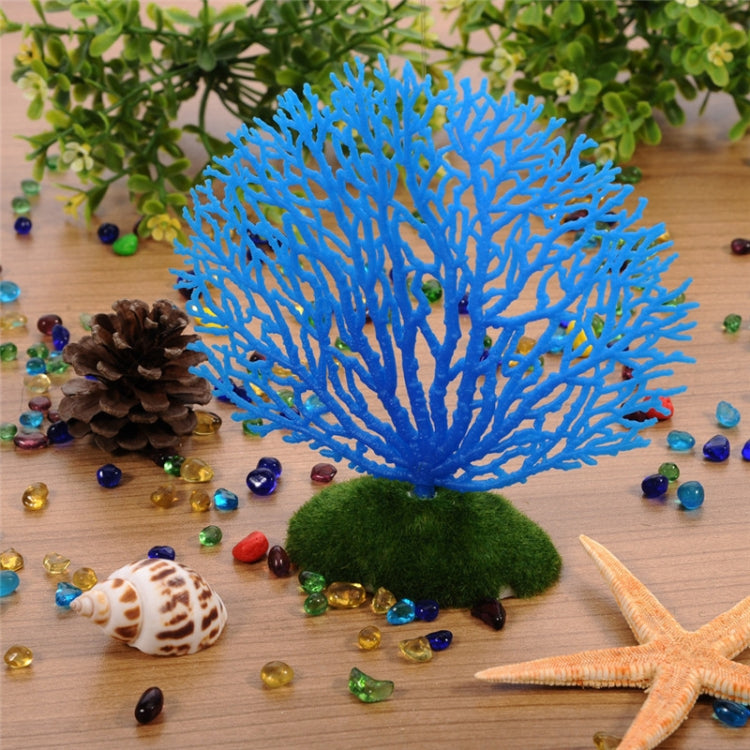 Aquarium Decorative Silicone Fake Coral Fish Tank Artificial Plant Decorative(Blue)