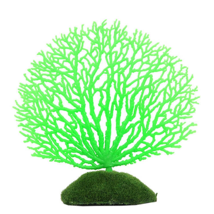 Aquarium Decorative Silicone Fake Coral Fish Tank Artificial Plant Decorative(Green)