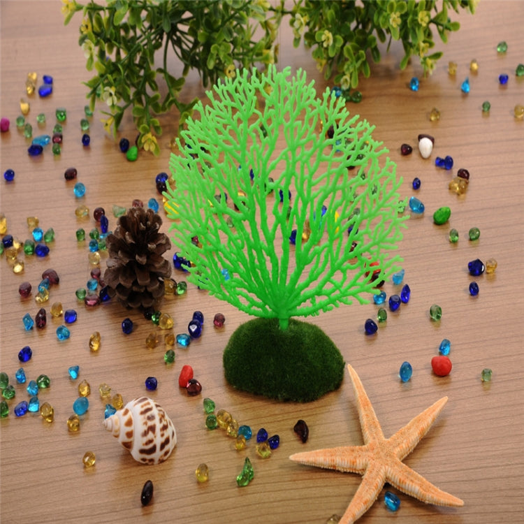 Aquarium Decorative Silicone Fake Coral Fish Tank Artificial Plant Decorative(Green)