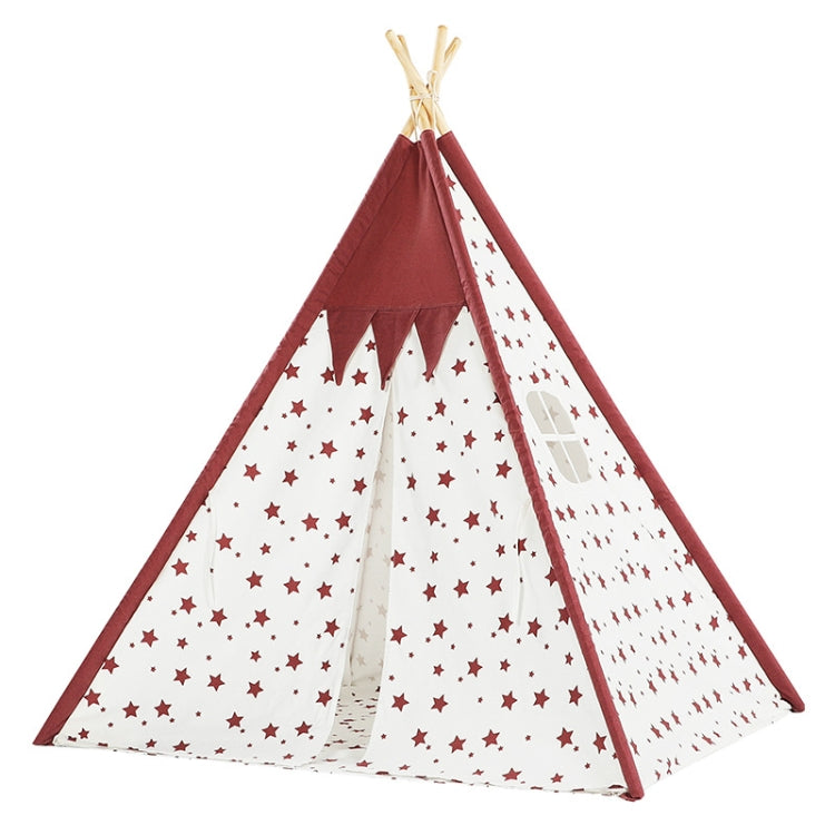 Indian Children Tent Cotton Cloth Indoor Play House Parent-Child Doll House(Pink Stars)