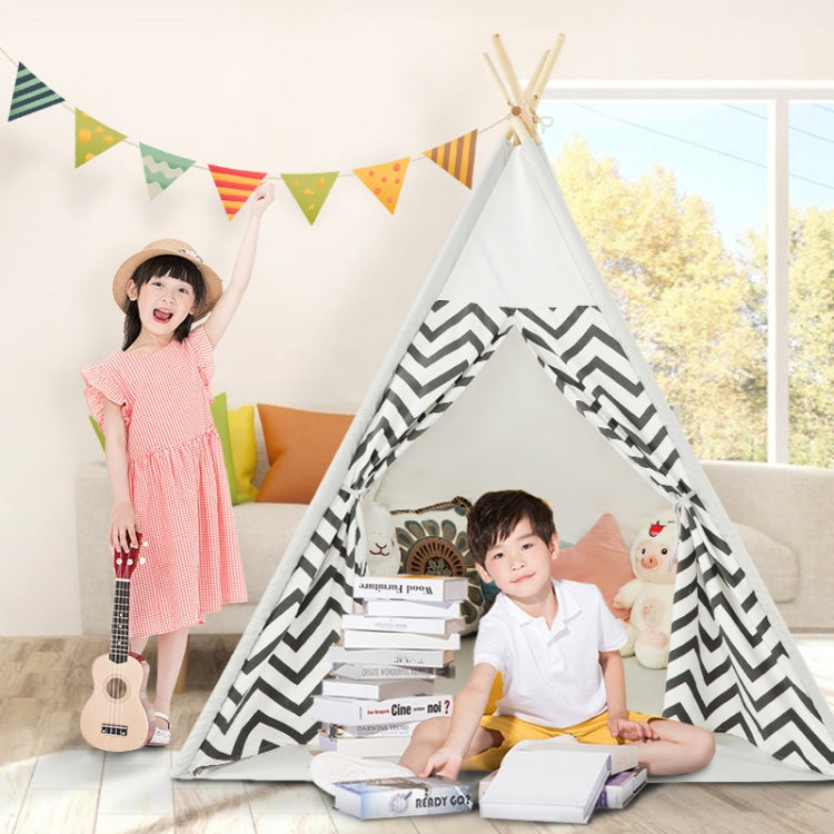 Indian Children Tent Cotton Cloth Indoor Play House Parent-Child Doll House(Wavy Pattern)