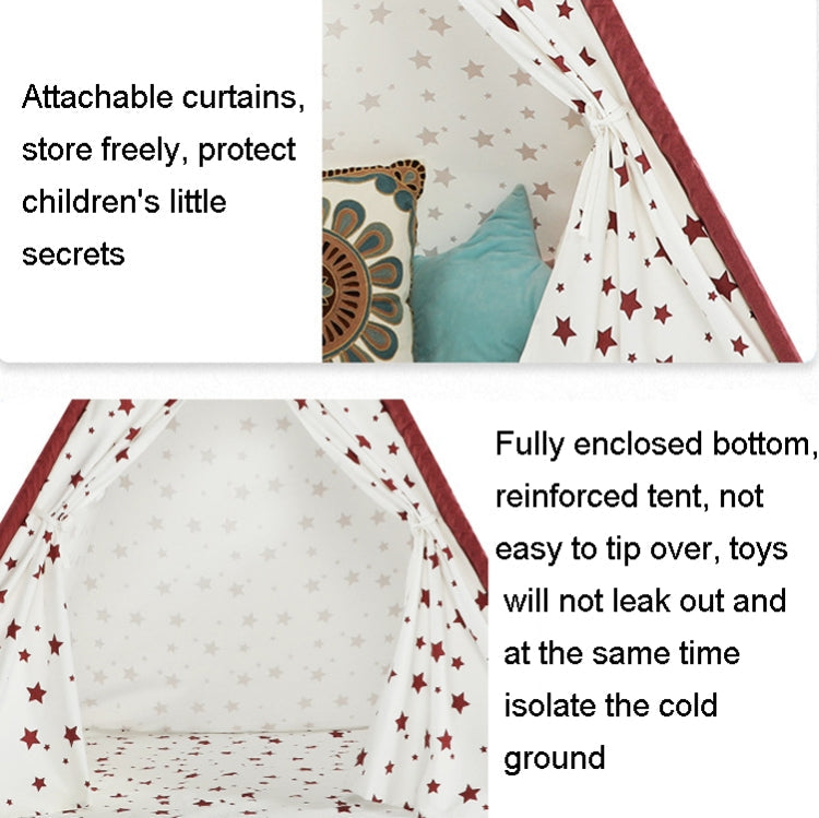 Indian Children Tent Cotton Cloth Indoor Play House Parent-Child Doll House(Wavy Pattern)