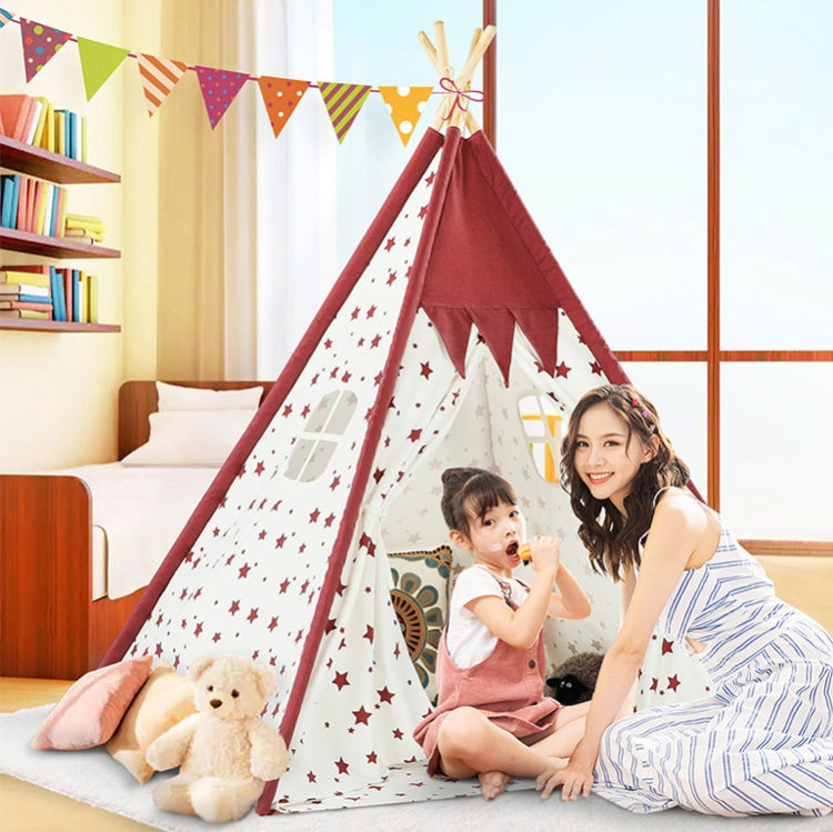 Indian Children Tent Cotton Cloth Indoor Play House Parent-Child Doll House(Wavy Pattern)