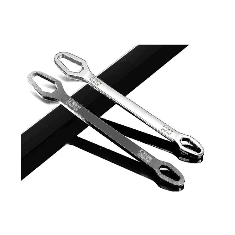 Multi-Function Plum Wrench Open Adjustment Double-Headed Self-Tightening Wrench(Silver)
