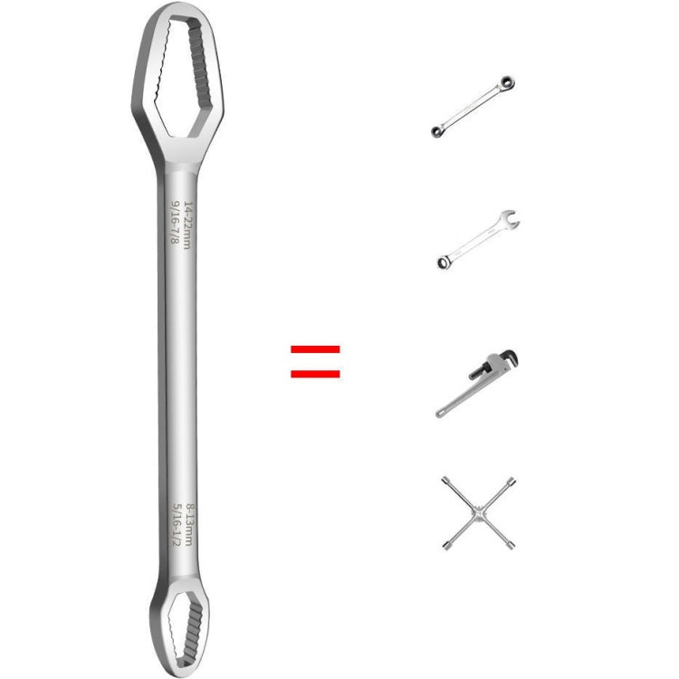 Multi-Function Plum Wrench Open Adjustment Double-Headed Self-Tightening Wrench(Black)