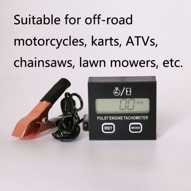 ZSB-03 Chain Saw Tachometer Gasoline Engine Lawn Mower High Tachometer Digital Display Induction Pulse Tachometer, Specification: Clip Version