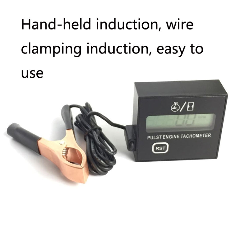 ZSB-03 Chain Saw Tachometer Gasoline Engine Lawn Mower High Tachometer Digital Display Induction Pulse Tachometer, Specification: Double Button Clip Version