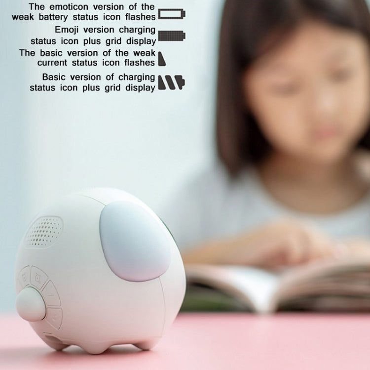 Cartoon Smart Alarm Clock For Children Bedroom Bedside LED Lamp Charging Electronic Digital Clock, Colour: White (Expression Version)