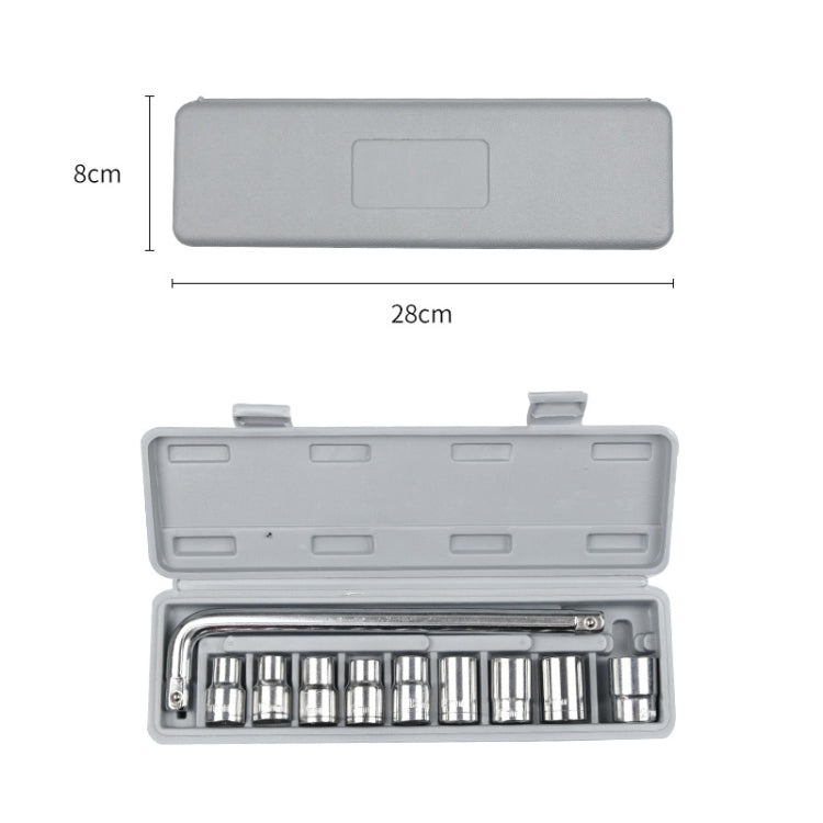 10 PCS / Set CY-0117 Sleeve Combination Tool Set Ratchet Repair Emergency Tricycle Auto Repair Multi-Function Set