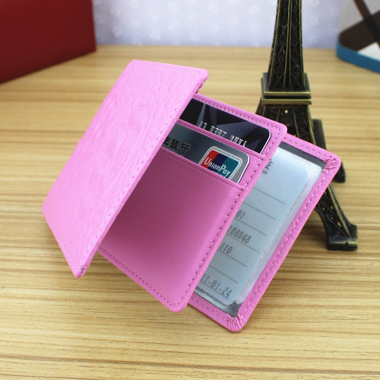 Crocodile Pattern Driver License Cover Universal Driver License Holder Card Slot ID Card Holder(Rose Red)