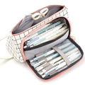 Angoo Large Capacity Pencil Case Cute Canvas Stationery Bag, Color: Black White In The Palm