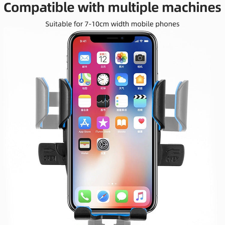 CYCLINGBOX BG-2930 Bicycle Mobile Phone Frame Plastic One-Click Lock Mobile Phone Bracket, Style: Handlebar Installation (Yellow）