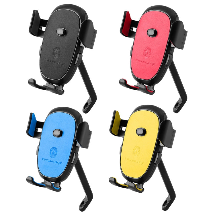 CYCLINGBOX BG-2930 Bicycle Mobile Phone Frame Plastic One-Click Lock Mobile Phone Bracket, Style: Rearview Mirror Installation (Black）
