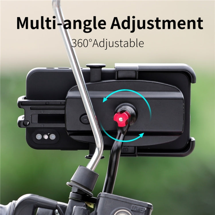 WEST BIKING  Bike Mobile Phone Holder Aluminum 360 Rotatable Electric Bike Scooter Motorcycle Phone Stand,Style: Handlebar Style