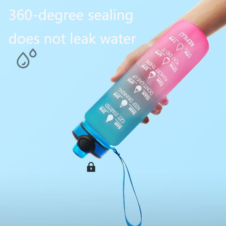 1L Tritan Plastic Gradient Color Cup Outdoor Large Capacity Sports Kettle(Blue Pink)