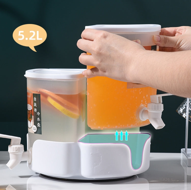 5.2L Three-Grid Rotating Cold Kettle Large-Capacity Compartments Fruit Teapot With Faucet Can Be Put In Refrigerator