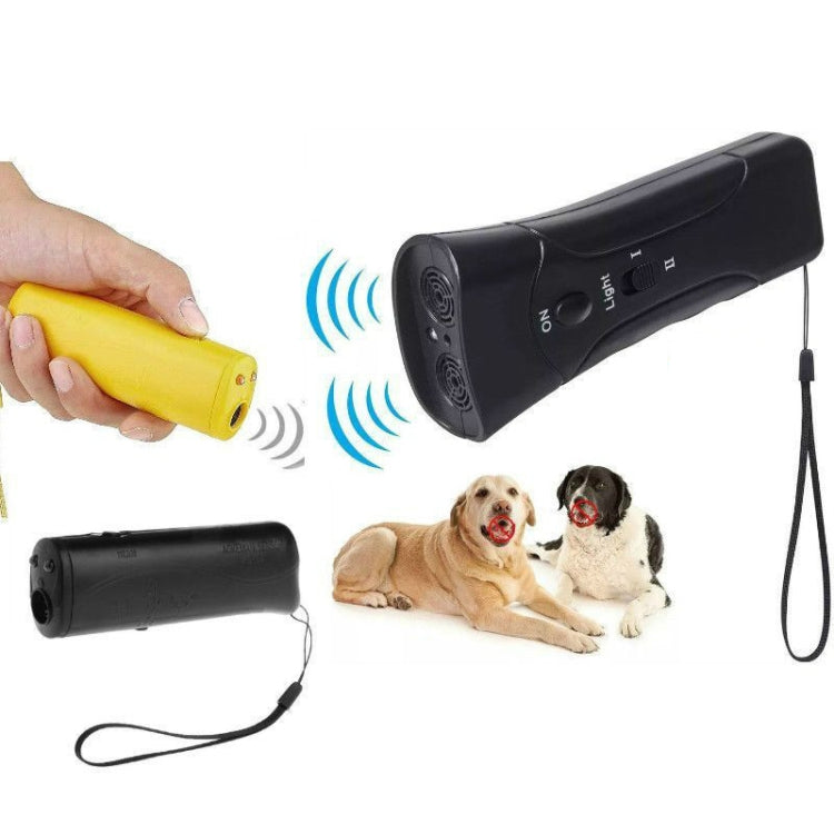 LED Flashlight Ultrasonic Dog Repeller Portable Dog Trainer, Colour: Single-headed Yellow(Colorful Package)