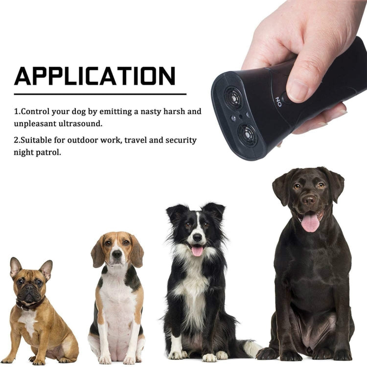 LED Flashlight Ultrasonic Dog Repeller Portable Dog Trainer, Colour: Single-headed Yellow(Colorful Package)