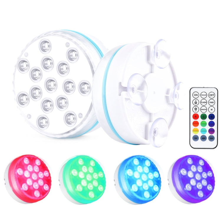 15 LEDs RF Remote Control Diving Light Magnetic Waterproof Pool Lamp, Spec: 1 PC + 1 RC(16 Colors)
