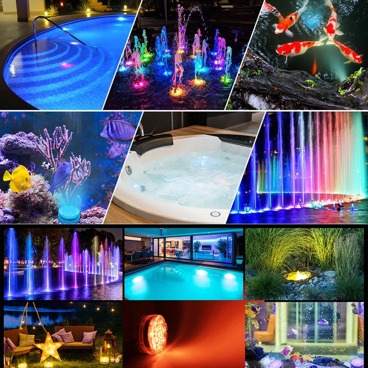 15 LEDs RF Remote Control Diving Light Magnetic Waterproof Pool Lamp, Spec: 1 PC + 1 RC(16 Colors)