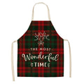 Christmas Plaid Series Cotton And Linen Apron Household Cleaning Overalls, Specification: 68 x 55cm(WQ-001332)