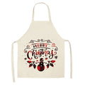 Christmas Plaid Series Cotton And Linen Apron Household Cleaning Overalls, Specification: 68 x 55cm(WQ-001315)