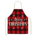 Christmas Plaid Series Cotton And Linen Apron Household Cleaning Overalls, Specification: 47 x 38cm(WQ-001310)