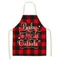 Christmas Plaid Series Cotton And Linen Apron Household Cleaning Overalls, Specification: 47 x 38cm(WQ-001314)