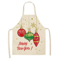 Fabric Linen Cleaning Apron Christmas Party Decoration Apron, Size: 68x55cm(WQ-001507)