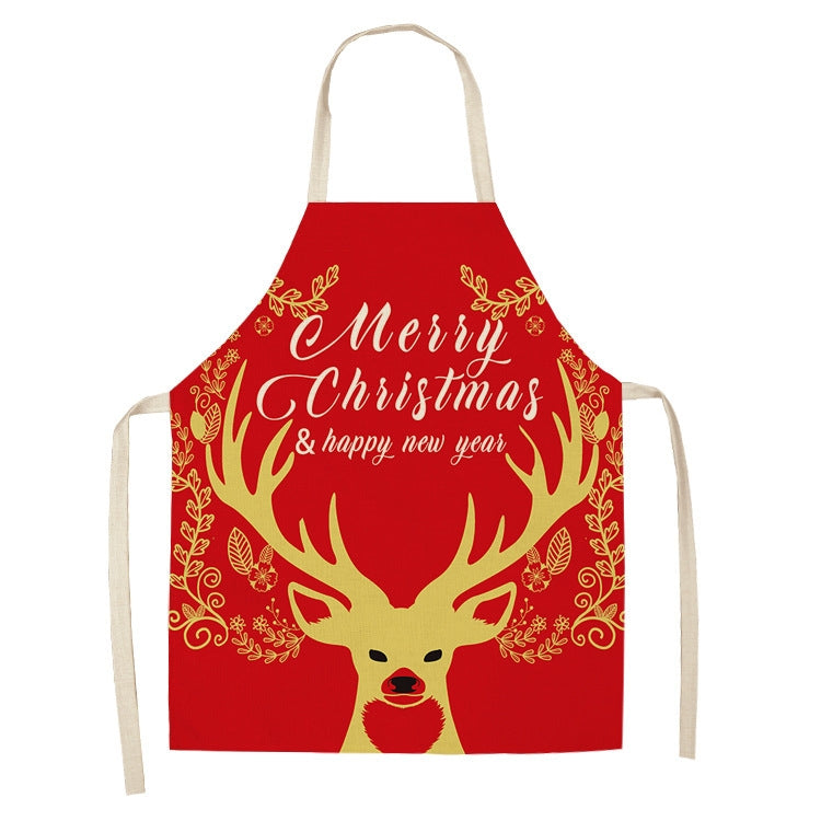 Fabric Linen Cleaning Apron Christmas Party Decoration Apron, Size: 68x55cm(WQ-001512)