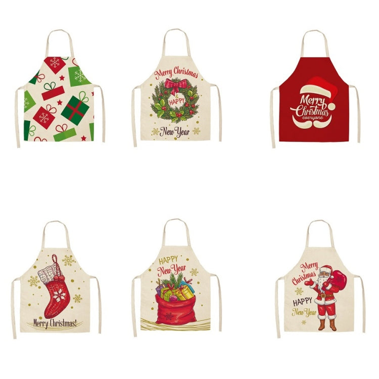 Fabric Linen Cleaning Apron Christmas Party Decoration Apron, Size: 47x38cm(WQ-001504)