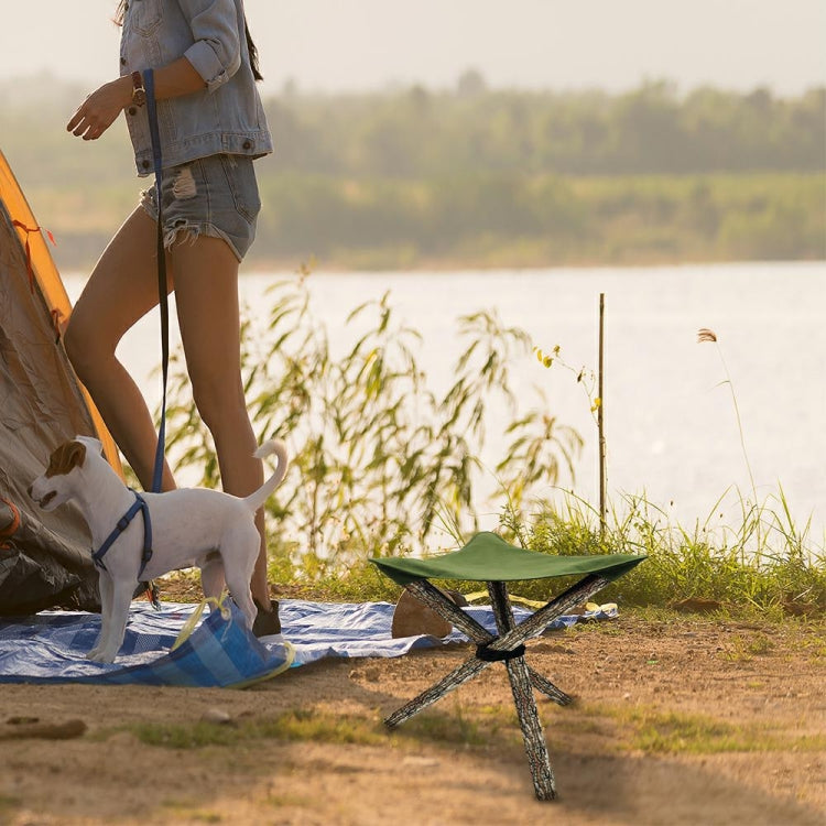 Outdoor Triangle Stool Camp Waterproof Canvas Portable DIY Chair Scorpion Fishing Stool(Army Green)